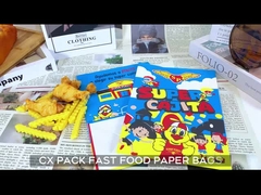 Custom Printing Logo Takeaway Kantong Kertas Fast Food Packaging Untuk Kentang Goreng Burger