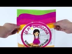 Custom Printing Segel Kantong Kemasan Plastik Dengan Jendela Transparan Untuk Es Krim Makanan Beku