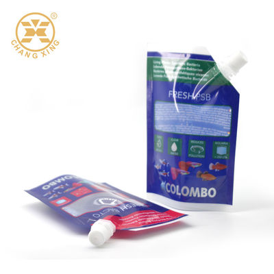 Stand Up Privatel Label Plastic Screw Cap Spout Bags Untuk Cairan
