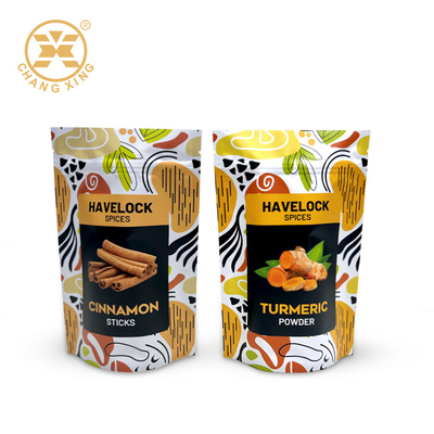 Ritsleting Plastik Bumbu Bumbu Kemasan Stand Up Pouches Dapat Ditutup Kembali