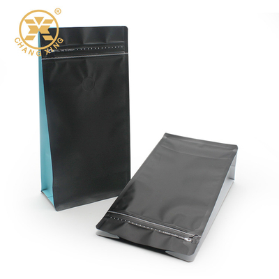 BOPP Colorful 12 Oz Zipper Box Coffee Pouch Dengan Katup Dapat Ditutup Kembali
