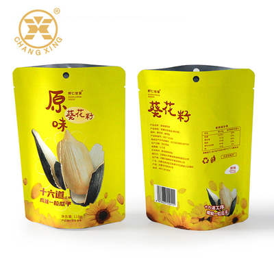 Food Grade Customize Stand Up Kraft Paper Zipper Packaging Bags untuk Kacang Buah Kering