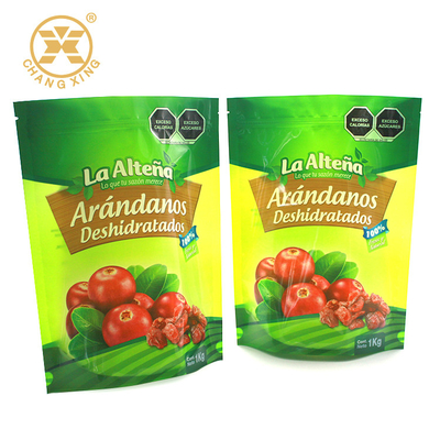 Fruit Strawberry Raspberry Blueberry Zipper Stand Up Pouch Untuk Makanan Kering Beku
