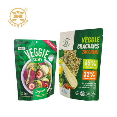 Keripik Sayuran Kering Campuran 8 Oz Stand Up Pouch Packaging With Zipper Resealable