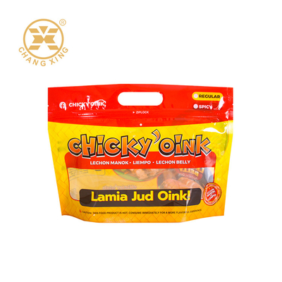 Custom Printing Zip Lock Rotisserie Chicken Packaging Bags 500g Berdiri Dengan Saku
