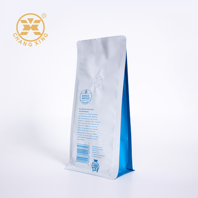 250g 500g 1kg Kantong Kopi Bottom Flat Kantong Kemasan Kafe Dengan Zipper