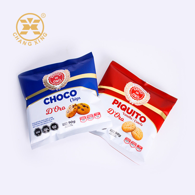 Custom Printed Snack Packaging Bags Moisture Proof Untuk Cokelat Chips Cookie