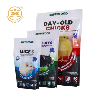 Dikustomisasi 5kg 10kg 15kg Stand Up Pet Food Bag Plastik Pet Feed Packaging Dengan Zipper