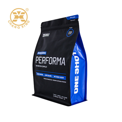Tas Bottom Flat Disesuaikan Plastik Whey Protein Powder Health Food Packaging Bag Dengan Zipper