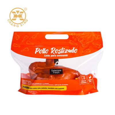 Custom Microwave Hot Grilled Roast Chicken Bags Stand Up Pouch Rotisserie Anti-fog Panggang Kemasan Kantong Ayam