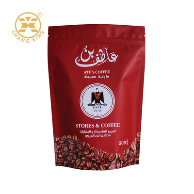 OEM ODM 250g 500g 1kg Stand Up Zipper Kantong Kopi Ziplock Self-Standing Kantong Kopi Untuk Kopi Teh Food Packaging Bag