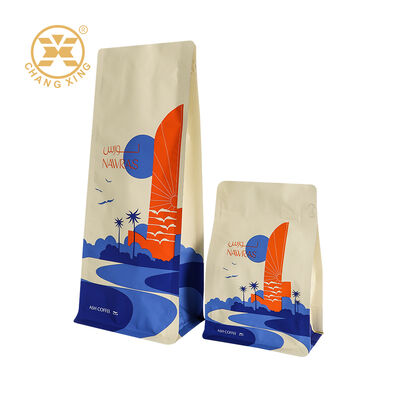 250g 500g Custom Coffee Flat Bottom Bag Stand Up Coffee Beans Packaging Bags Moisture Proof Zipper Bags
