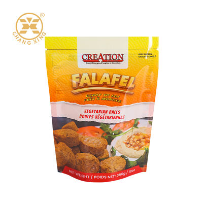 Tas Kemasan Makanan Cetak Kustom Food Grade Laminated Stand Up Bag Untuk Makanan Goreng