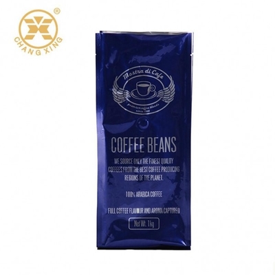 0.5kg Glossy Blue Coffee Bean Packaging Bags Dengan Valve Vacuum Pack Bags Untuk Makanan Kacang Panggang