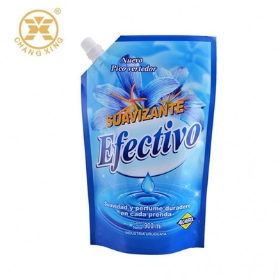 250ml 500ml Plastik Liquid Stand Up Pouch Dengan Spout Blue Liquid Printing Stand Up Reusable Bags
