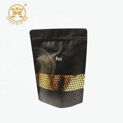 Stand up Resealable Coffee Packaging Bags Kantong kopi ritsleting kedap udara