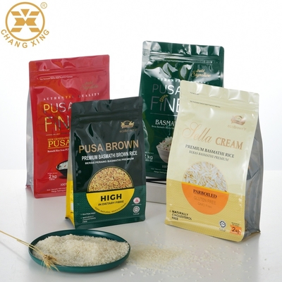 Kantong Kemasan Beras Makanan Segel Panas 500g 1KG 2KG Dengan Pegangan