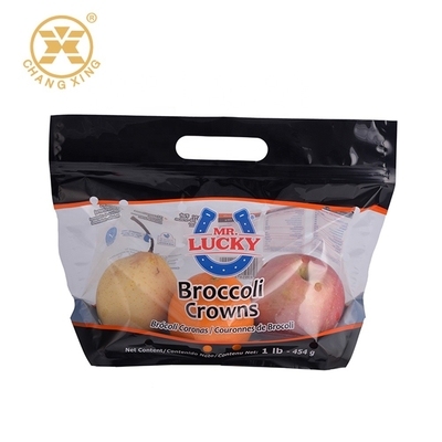 12oz Tas Kemasan yang Dapat Ditutup Kembali Untuk Sayuran CPP Kantong Plastik Bening Dengan Lubang