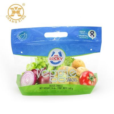 CPP PET Eco Friendly Stand Up Pouches Kantong Plastik Untuk Kemasan Sayuran Dengan Lubang