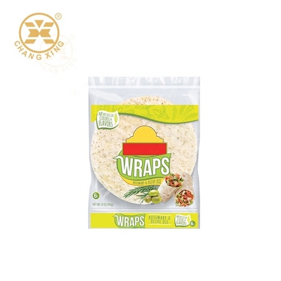 Tortilla VMPET Membungkus Kemasan Roti Daur Ulang Dicetak Tas Kemasan Sandwich 500g