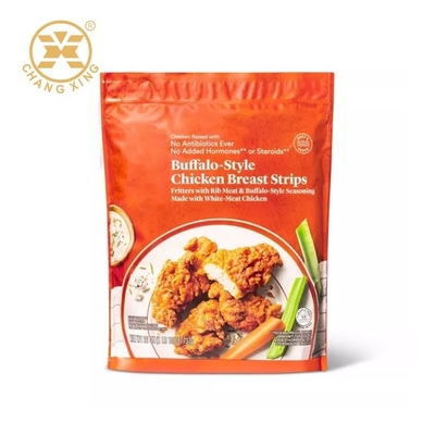 Tiga Sisi Disegel BOPP Roast Chicken Packaging ODM Breast Strips Zip Lock Mylar Bags
