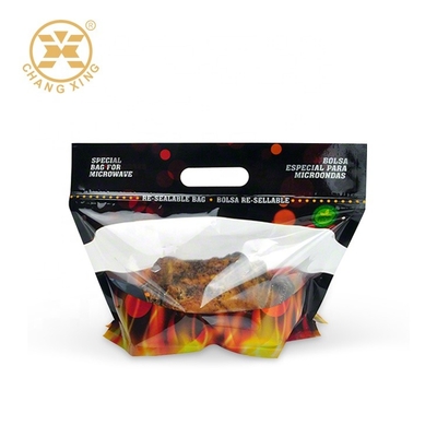 Ritsleting Microwavable Roast Chicken Packaging VMPET Kantong Berdiri yang Dapat Ditutup Kembali