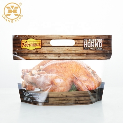 Tas Kemasan Ayam Panggang dengan Jendela Ritsleting Anti kabut Penghalang panas Kantung ayam panggang