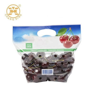 Grape Antifog Handle Transparan Stand Up Pouch Dengan Ritsleting Kemasan Buah Segar VMPET