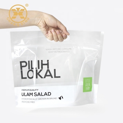 OEM Logo Zip Lock Tas Kemasan Buah Kering Selada Sayuran Kemasan Plastik Berdiri
