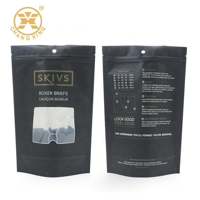 60 Mikron BRC Zip Lock Kantong Plastik Tas Penyimpanan Pakaian Dalam yang Dapat Digunakan Kembali Matte Hitam