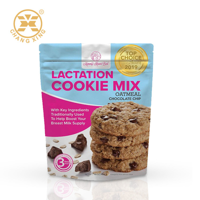 Aluminium Foil Stand Up Pouch Chocolate Chip Cookie Roll Film Food Packaging Bag Chocolate Chip Cookie Packing Bag